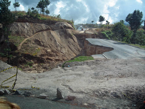 Mudslides caused by Hurricane Stan in October 2005.