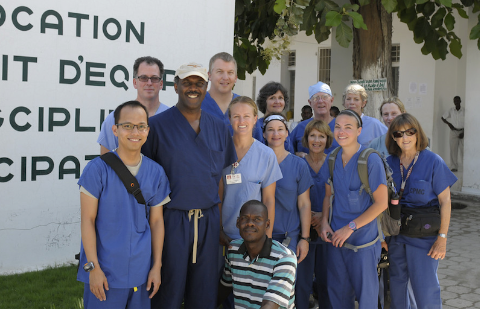 The team at St. Nicholas Hospital in St. Marc, Haiti.