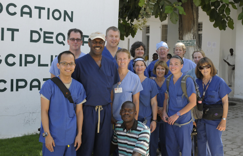 The team at St. Nicholas Hospital in St. Marc, Haiti